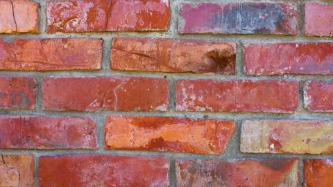 Red antique brickwork background texture. Vintage surface of bricks, animation Stock Footage 340794776