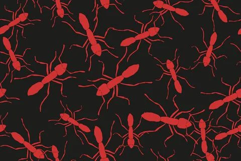 Red Ants Illustration Seamless Pattern Stock Illustration