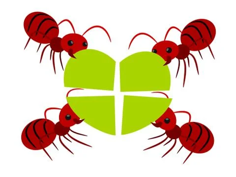 Red ants teamwork illustration Stock Illustration