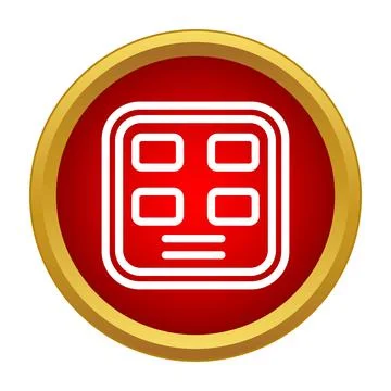 Red app menu navigation user interface button Stock Illustration