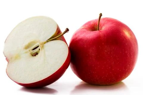 Red apple and a half Stock Photos