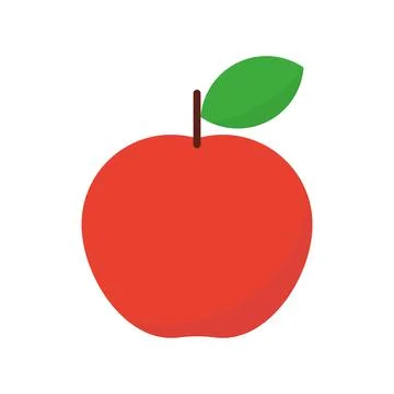 Red apple. Apple with leaf. Stock Illustration