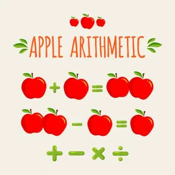 Red apple arithmetic Stock Illustration