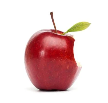 Red apple with bite Stock Photos