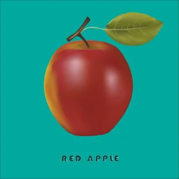 Red apple on a blue background Stock Illustration