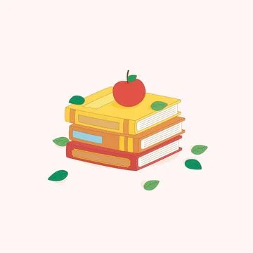 Red apple books Stock Illustration