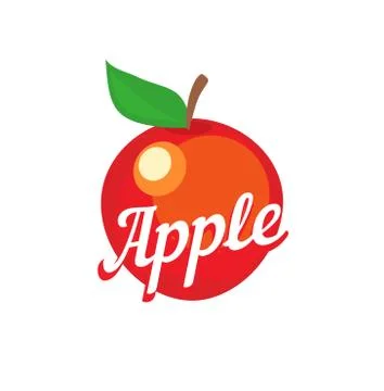 Red apple with caption Stock Illustration