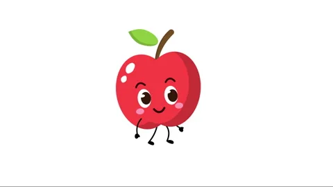 Red apple character walking animation. Animation with alpha channel. Stock Footage 148922266
