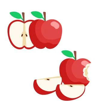 Red apple clipart Stock-Illustration