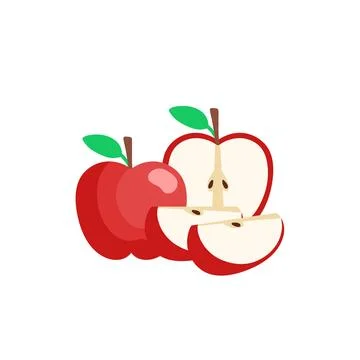 Red apple clipart Stock Illustration