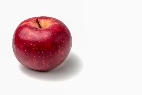 Red Apple close-up on a white background Foto stock