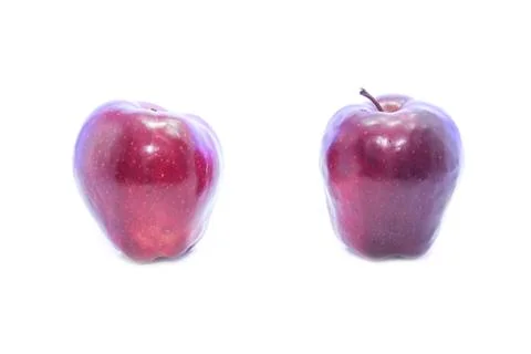 Red apple different shape and color Stock Photos