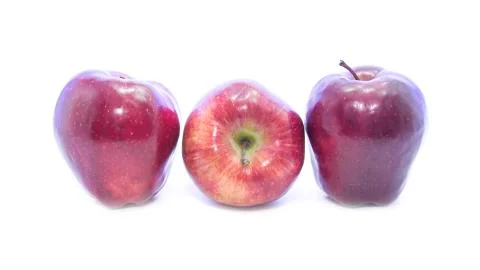 Red apple different shape type and color Stock Photos