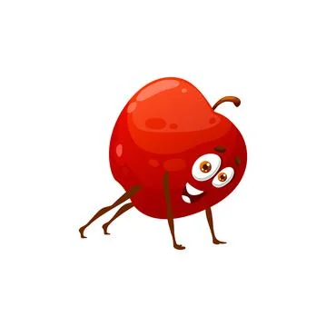 Red apple do floor push up sport workout exercises Stock Illustration