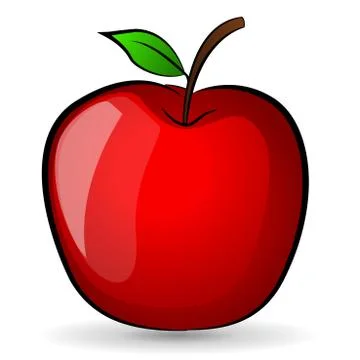 Red apple drawing Illustrazione stock