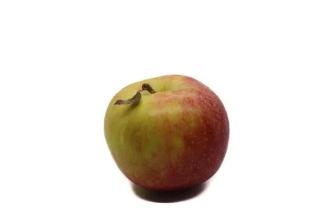 Red apple with dry leaf Stock Photos