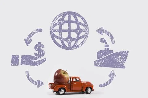 Red apple to export Stock Photos