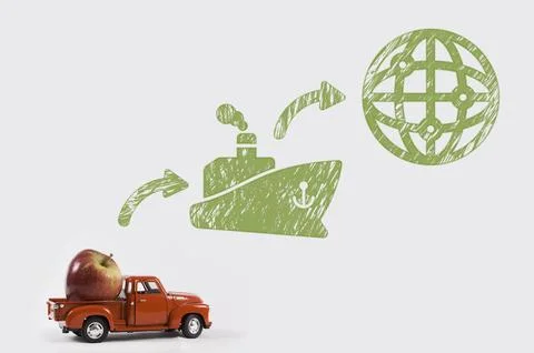 Red apple to export Foto stock