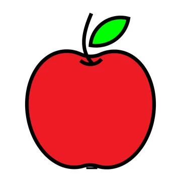 Red Apple. Flat Design Vector Illustration Of A Red Apple On White Background Stock Illustration