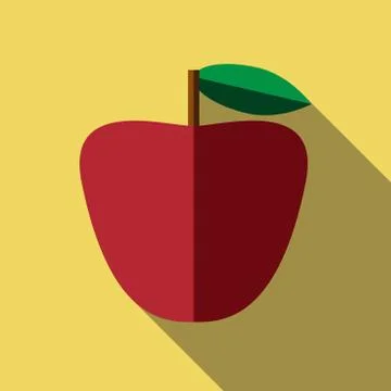Red apple, flat style Stock Illustration
