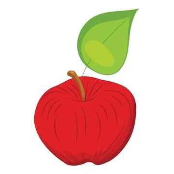 Red apple in flat style. Simple icon for your design. Vector illustration Stock Illustration