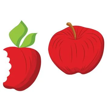 Red apple in flat style. Simple icon for your design. Vector illustration Stock Illustration