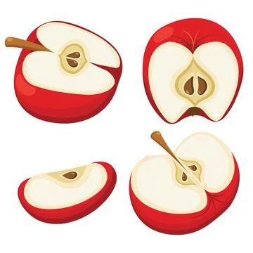 Red apple in flat style. Simple icon for your design. Vector illustration Stock Illustration