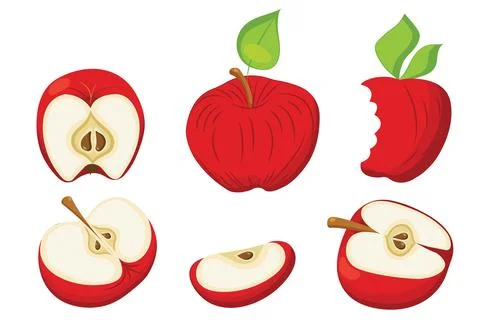 Red apple in flat style. Simple icon for your design. Vector illustration Stock Illustration