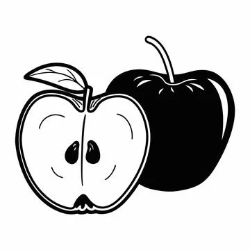 Red Apple Flat Vector Fruit Illustration Stock Illustration