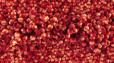 Red apple flow transition with mask isolate Stock Footage 62341033