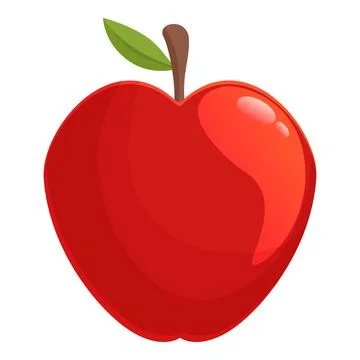 Red apple fruit icon cartoon vector. Nature food nutrition Stock Illustration