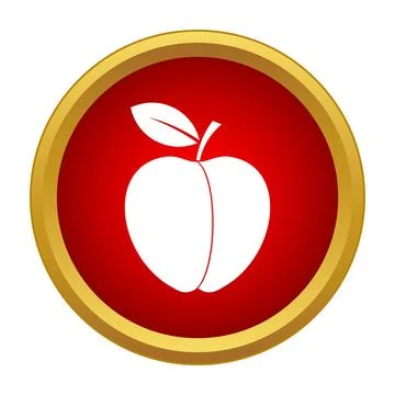 Red apple fruit icon isolated on white Stock Illustration