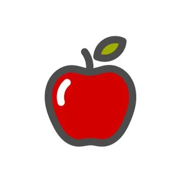 Red apple fruit icon. Vector illustration. Stock Illustration
