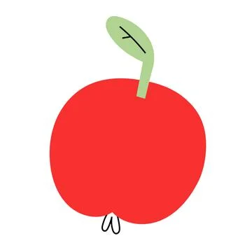 Red apple fruit illustration isolated on white background Stock Illustration
