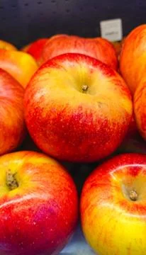 Red Apple in the fruit layer. Stock Photos