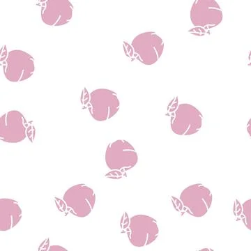 Red apple fruit leaf glyph seamless pattern 스톡 일러스트