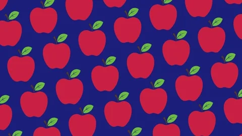 Red Apple Fruit Pattern Background Animation for Healthy Food Design Stockbeeldmateriaal 331271394
