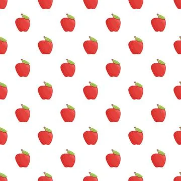 Red apple fruit seamless pattern repeating background Illustrazione stock