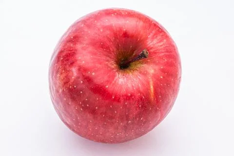 An Red Apple Fruit on White Background, Autumn or Fall Stock Photos
