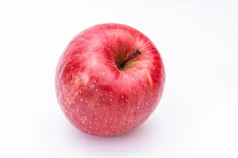 An Red Apple Fruit on White Background, Autumn or Fall Stock Photos