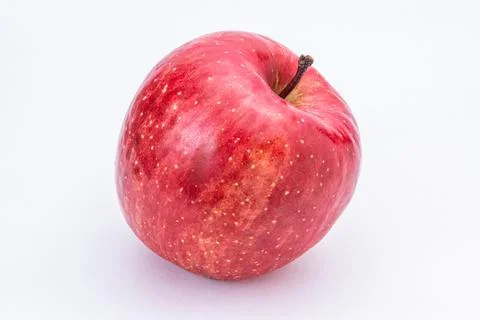 An Red Apple Fruit on White Background, Autumn or Fall Stock Photos