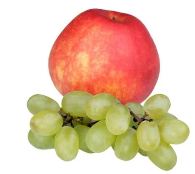 Red apple with grapes Stock Photos