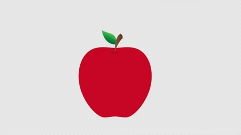 A red apple with a green leaf concept animation with alpha channel Stock Footage 266003003