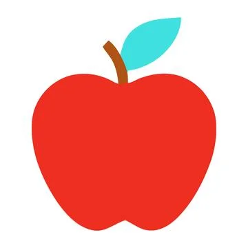 Red apple with green leaf isolated Vector Stock Illustration