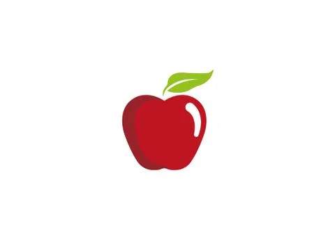 Red apple with green leaf logo design design Stock Illustration