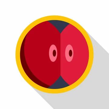 Red apple half fruit icon flat design Stock Illustration