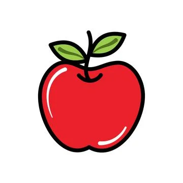 Red apple icon illustration. Isolated on white background. Illustration Stock Illustration