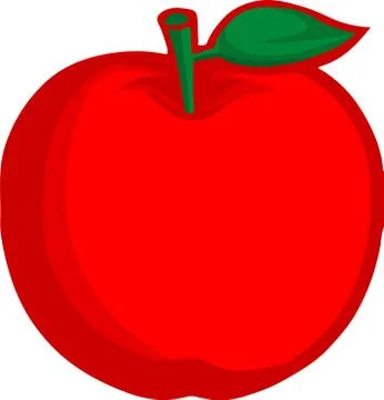 Red apple icon on white background Stock Illustration