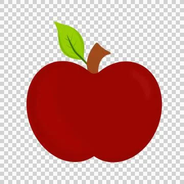 Red apple on  isolate on transparent background PNG file Stock Illustration
