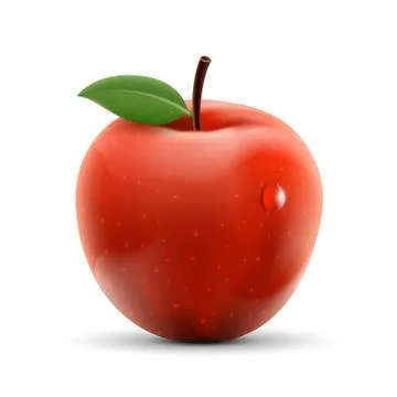 Red apple isolated on white background. Ripe fruit. Stock-Illustration